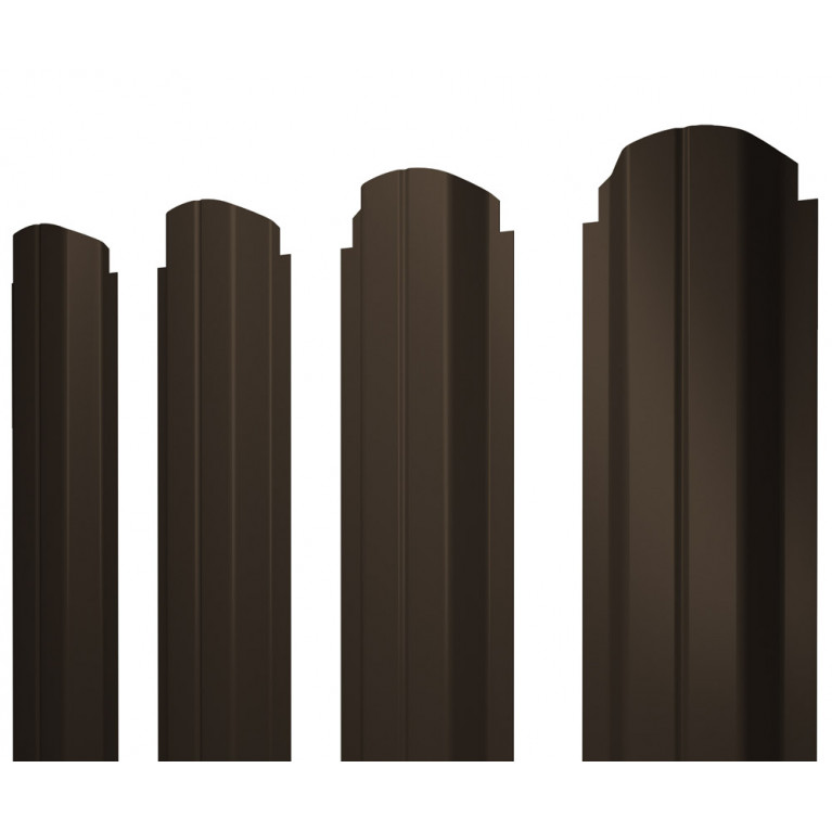 Штакетник П-образный B фигурный 0,5 Drap TX RR 32 темно-коричневый