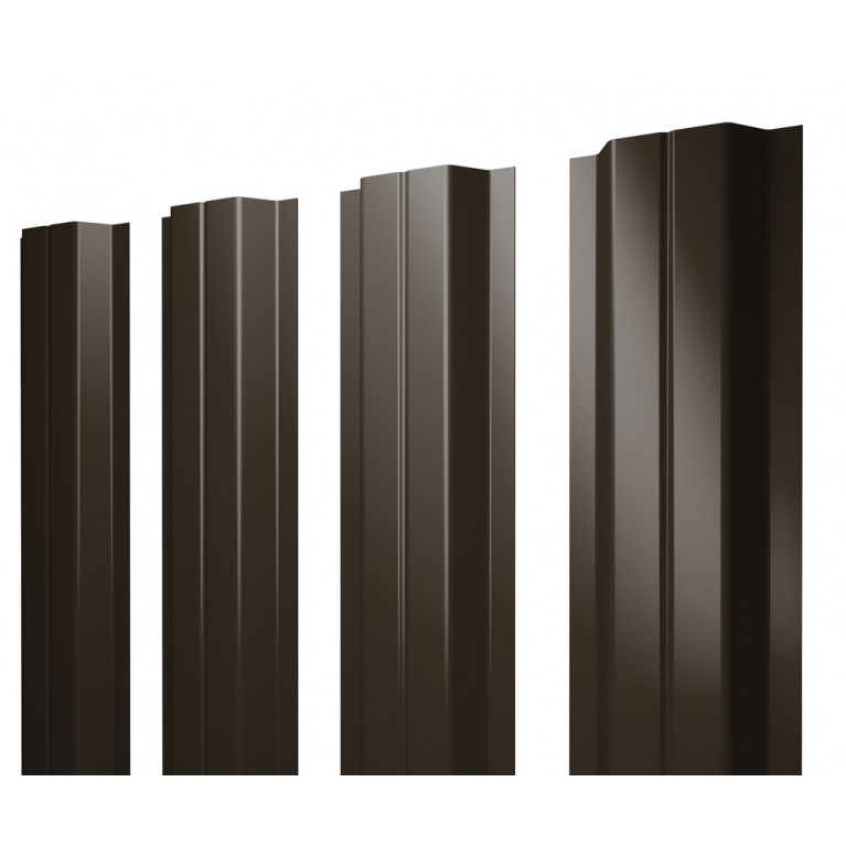 Штакетник П-образный A с прямым резом 0,5 Satin Matt TX RR 32 темно-коричневый