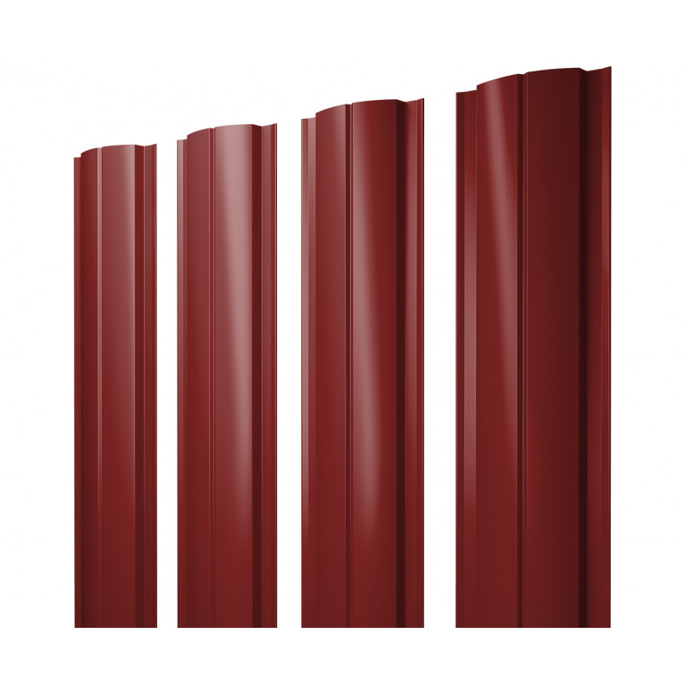 Штакетник Полукруглый Slim 0,5 Satin RAL 3011 коричнево-красный