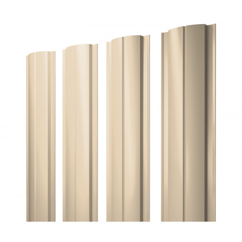 Штакетник Полукруглый Slim 0,45 PE RAL 1015 светлая слоновая кость