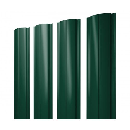 Штакетник Полукруглый Slim 0,45 PE RAL 6005 зеленый мох