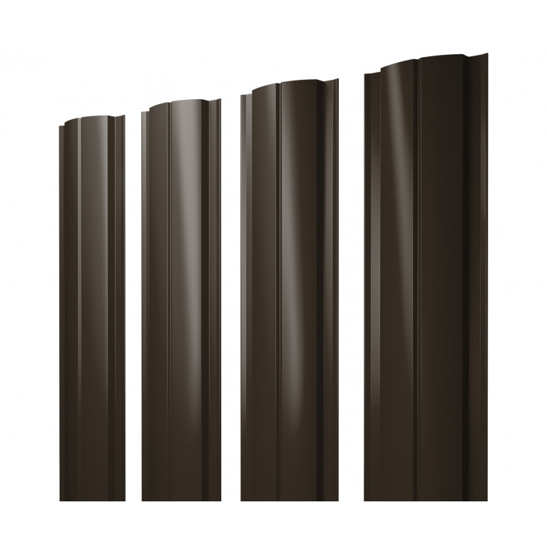 Штакетник Полукруглый Slim 0,5 Rooftop Matte RR 32 темно-коричневый