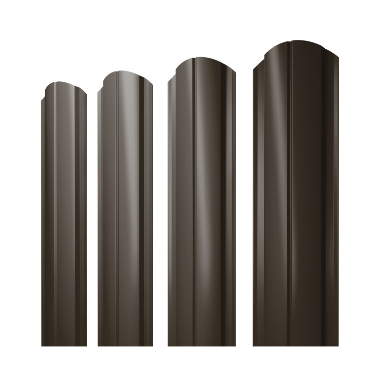 Штакетник Полукруглый Slim фигурный 0,5 Rooftop Matte RR 32 темно-коричневый