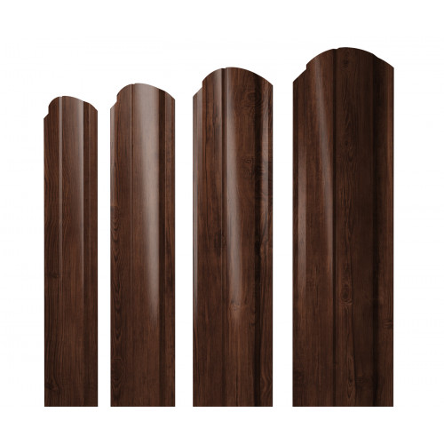 Штакетник Полукруглый Slim фигурный 0,45 Print Elite Cherry Wood
