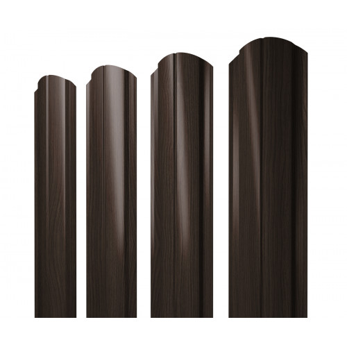 Штакетник Полукруглый Slim фигурный 0,45 Print Elite Coffee Wood