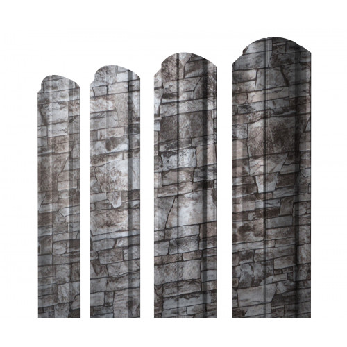 Штакетник Полукруглый Slim фигурный 0,45 Print Elite Fine Stone