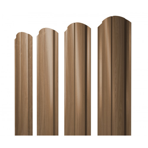Штакетник Полукруглый Slim фигурный 0,45 Print Elite Honey Wood