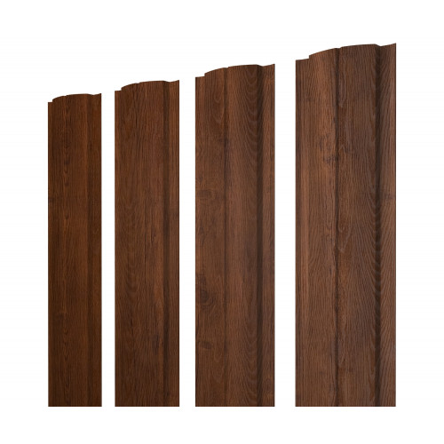 Штакетник Полукруглый Slim с прямым резом 0,45 Print Premium Golden Wood Fresh