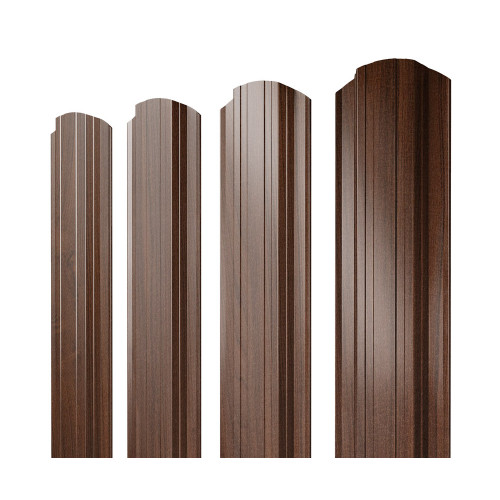 Штакетник Прямоугольный фигурный 0,45 Print Elite Choco Wood