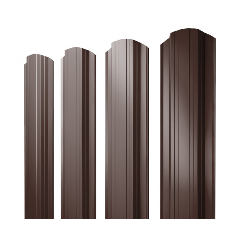 Штакетник Прямоугольный фигурный 0,5 GreenCoat Pural BT, matt RR 887 шоколадно-коричневый (RAL 8017 шоколад)