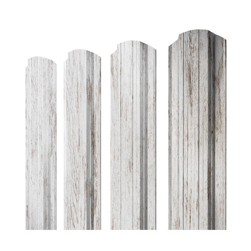 Штакетник Прямоугольный фигурный 0,45 Print Elite Snow Wood