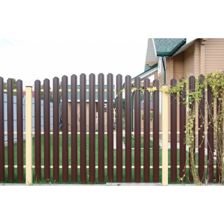 Штакетник Прямоугольный фигурный 0,45 Print Elite Chestnut Wood TwinColor