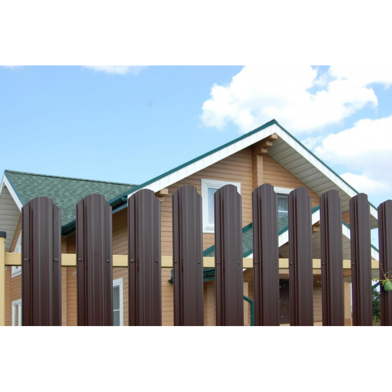 Штакетник Прямоугольный фигурный 0,45 Print Elite Chestnut Wood TwinColor