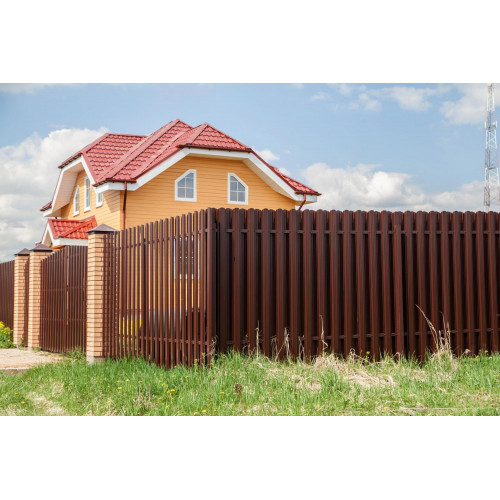 Штакетник Прямоугольный фигурный 0,45 Print Elite Chestnut Wood TwinColor