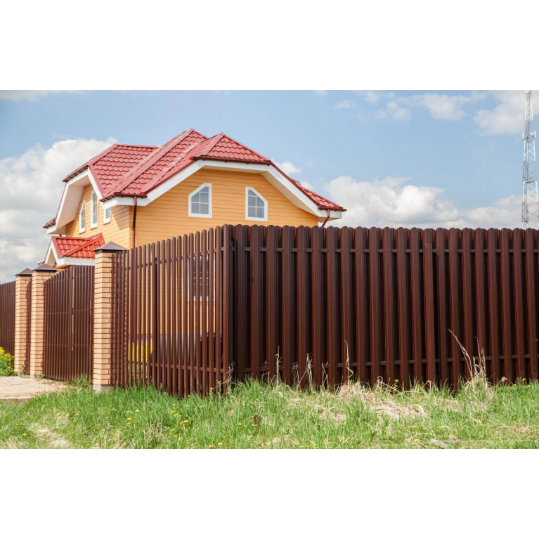 Штакетник Прямоугольный фигурный 0,45 Drap ST RAL 8017 шоколад
