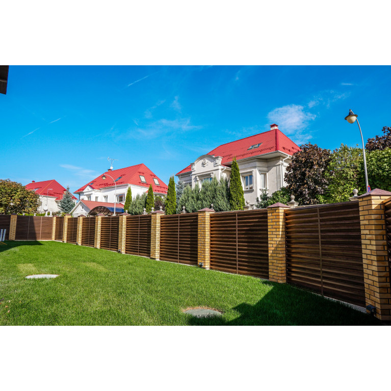 Планка завершающая 50х50 жалюзи Milan 0,45 Print-double Elite с пленкой Antique Wood