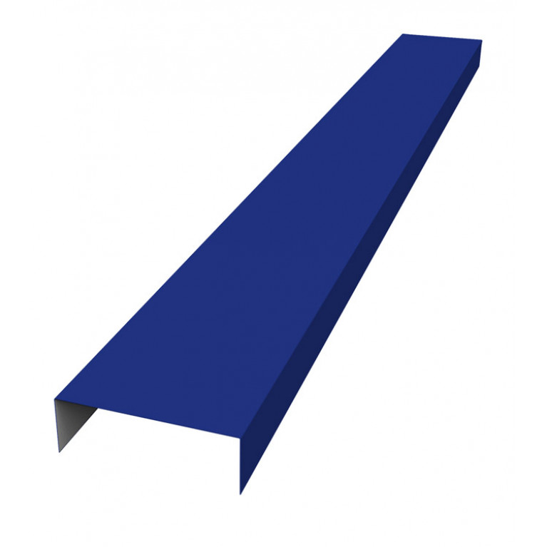 Декоративная накладка прямая для горизонтального монтажа штакетника 0,45 PE с пленкой RAL 5002 ультрамариново-синий
