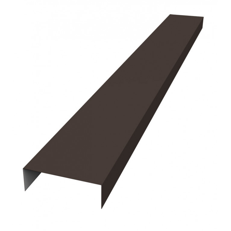 Декоративная накладка прямая для горизонтального монтажа штакетника 0,45 PE с пленкой RR 32 темно-коричневый