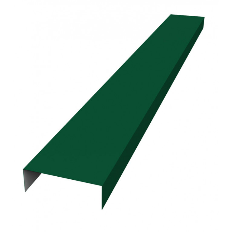 Декоративная накладка прямая для горизонтального монтажа штакетника 0,45 PE-Double с пленкой RAL 6005 зеленый мох