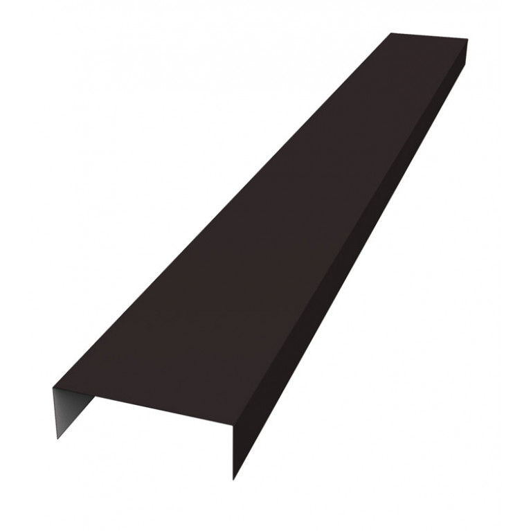 Декоративная накладка прямая для горизонтального монтажа штакетника 0,45 PE-Double с пленкойRAL 9005 черный