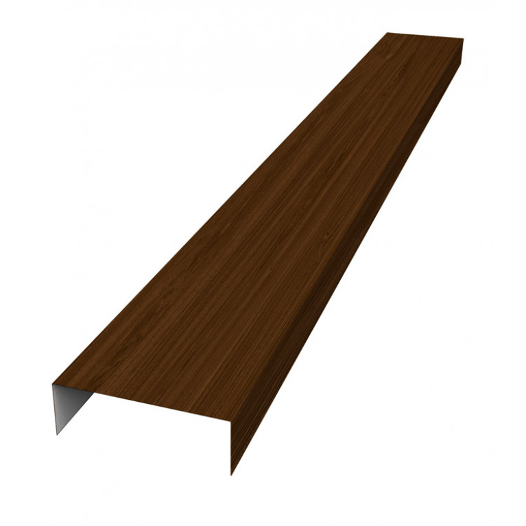 Декоративная накладка прямая для горизонтального монтажа штакетника 0,45 Print Elite Choco Wood