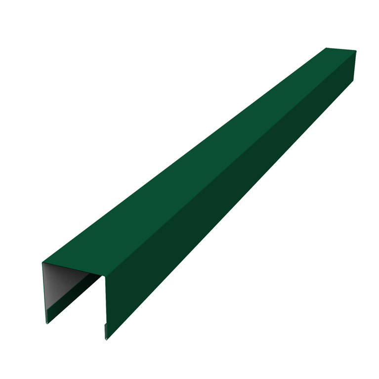 Планка вертикальная лицевая для горизонтального монтажа штакетника 0,45 Drap RAL 6005 зеленый мох