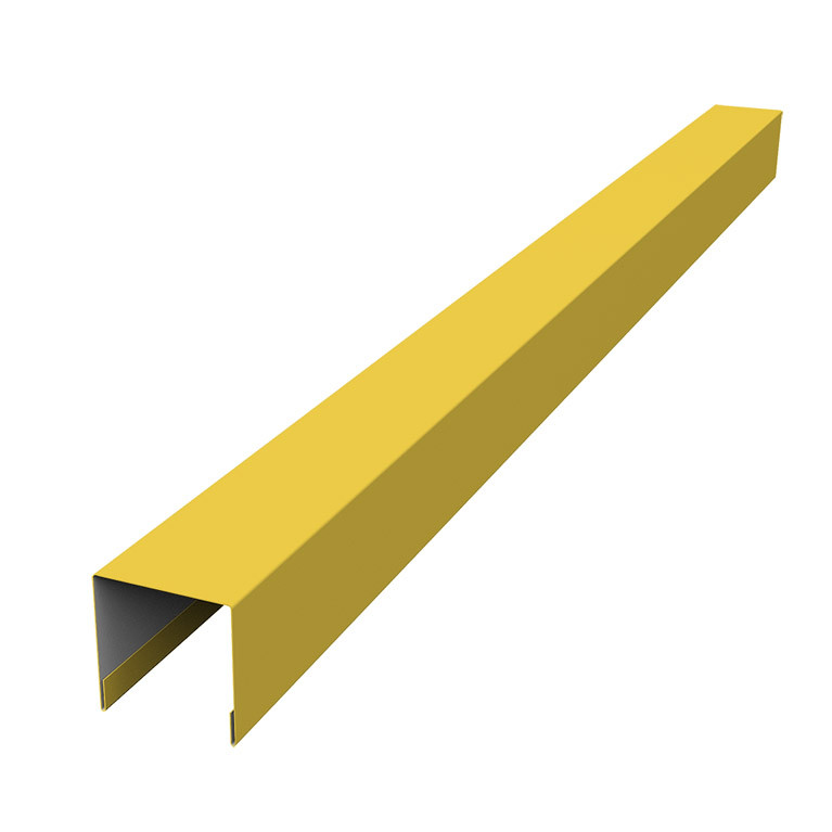 Планка вертикальная лицевая для горизонтального монтажа штакетника 0,45 PE с пленкой RAL 1018 цинково-желтый