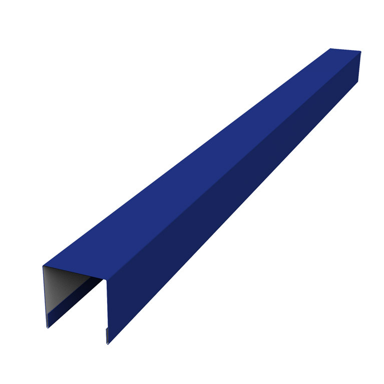 Планка вертикальная лицевая для горизонтального монтажа штакетника 0,45 PE с пленкой RAL 5002 ультрамариново-синий