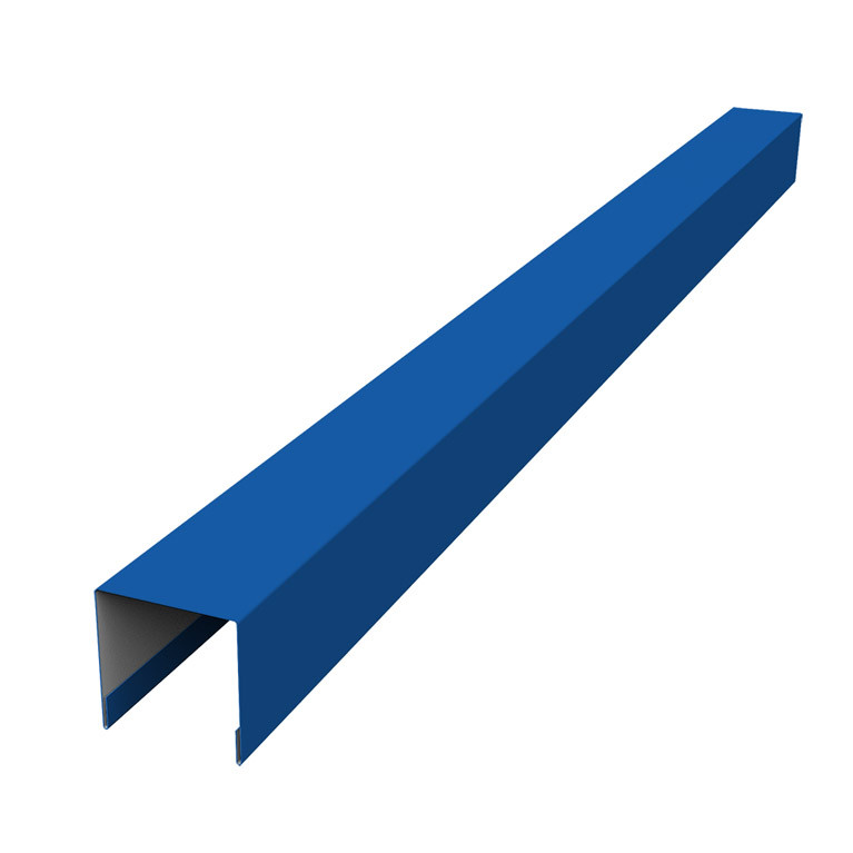 Планка вертикальная лицевая для горизонтального монтажа штакетника 0,45 PE с пленкой RAL 5005 сигнальный синий