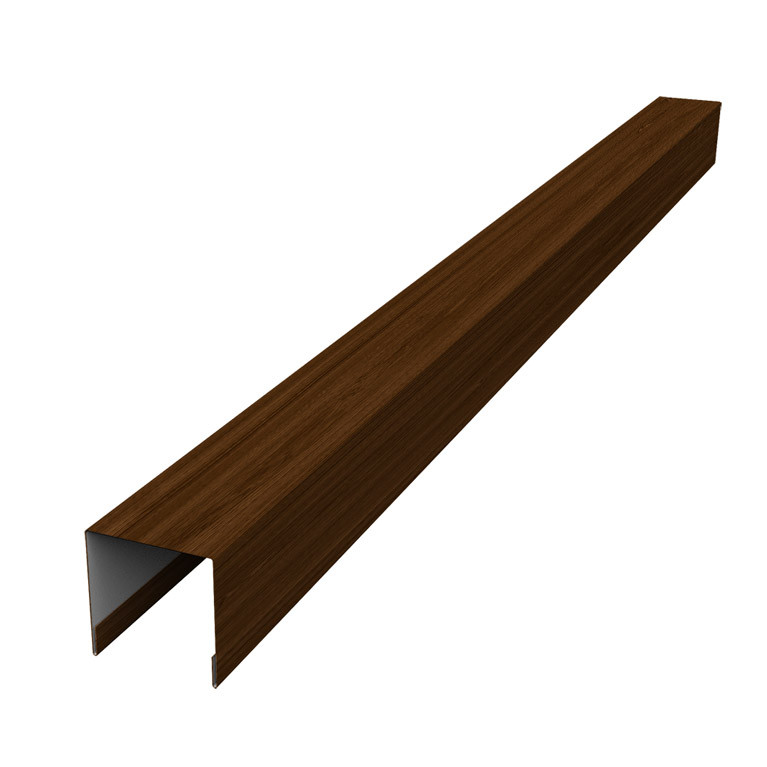 Планка вертикальная лицевая для горизонтального монтажа штакетника 0,45 Print Elite Choco Wood