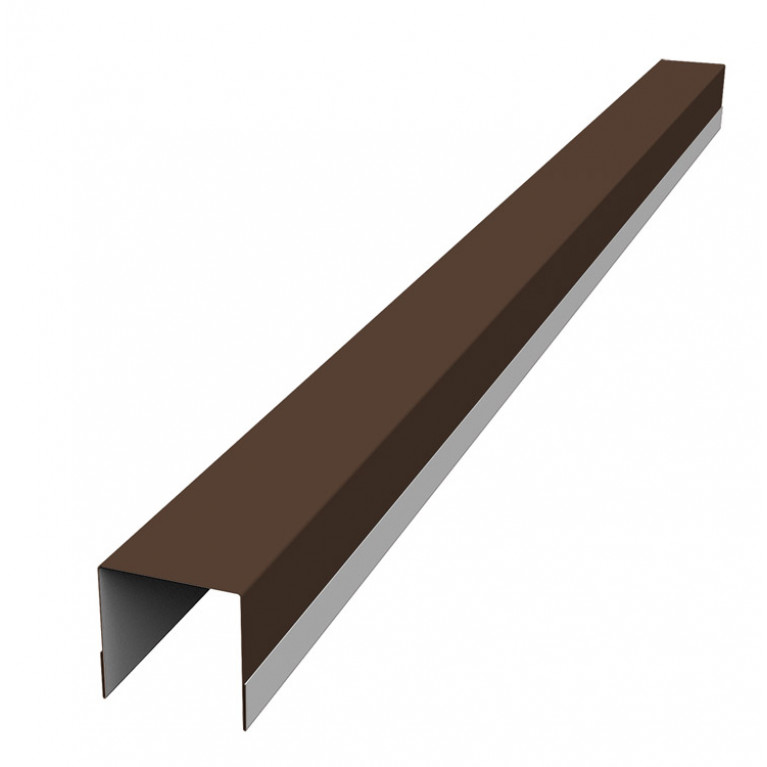 Планка вертикальная обратная для горизонтального монтажа штакетника 0,45 Drap ST RAL 8017 шоколад