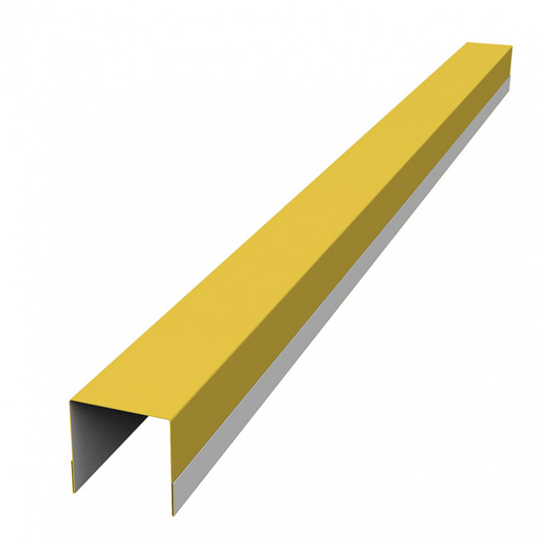 Планка вертикальная обратная для горизонтального монтажа штакетника 0,45 PE с пленкой RAL 1018 цинково-желтый