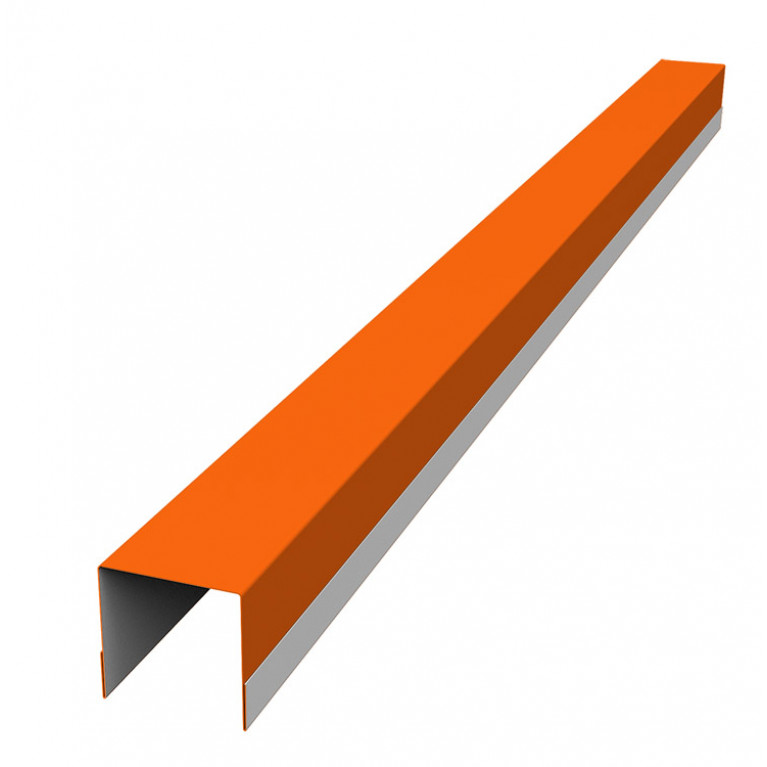 Планка вертикальная обратная для горизонтального монтажа штакетника 0,45 PE с пленкой RAL 2004 оранжевый