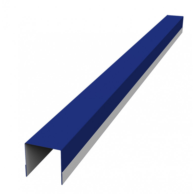 Планка вертикальная обратная для горизонтального монтажа штакетника 0,45 PE с пленкой RAL 5002 ультрамариново-синий