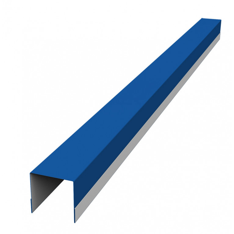 Планка вертикальная обратная для горизонтального монтажа штакетника 0,45 PE с пленкой RAL 5005 сигнальный синий