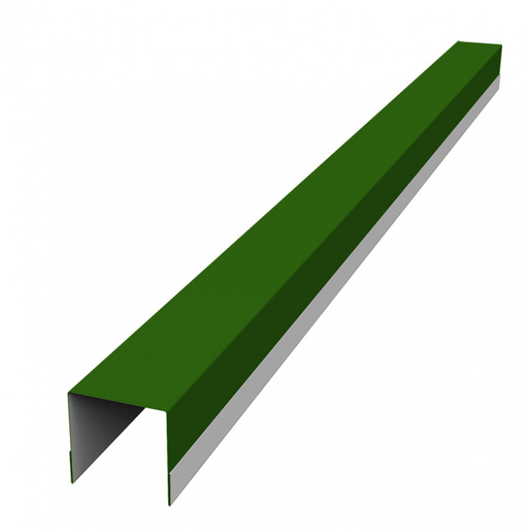 Планка вертикальная обратная для горизонтального монтажа штакетника 0,45 PE с пленкой RAL 6002 лиственно-зеленый