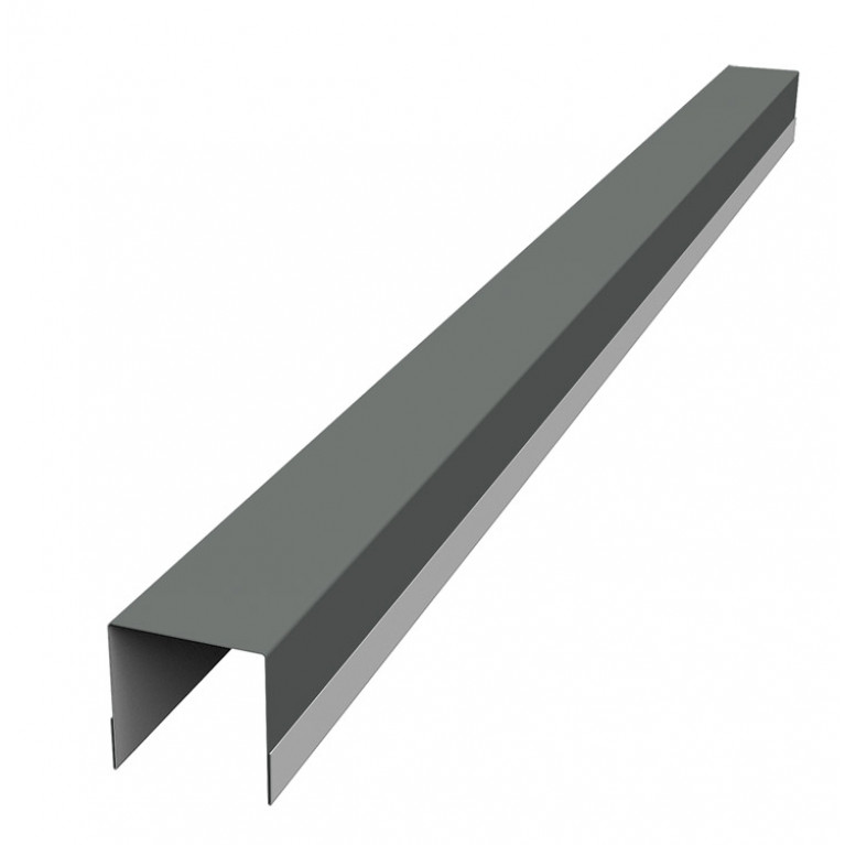 Планка вертикальная обратная для горизонтального монтажа штакетника 0,45 PE с пленкой RAL 7005 мышино-серый