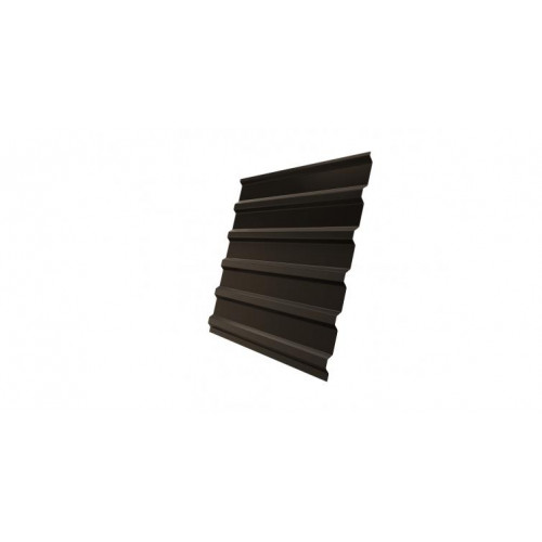 Профнастил С20В Grand Line 0,5 GreenCoat Pural matt RR 32 темно-коричневый (RAL 8019 серо-коричневый)