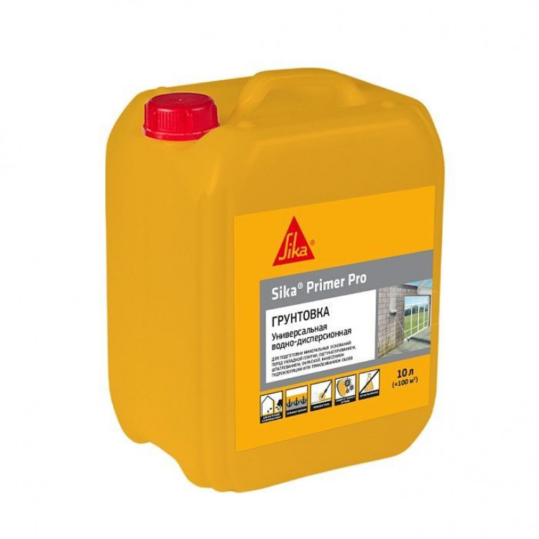 Однокомпонентный водно-дисперсионный грунт Sika Primer Pro, канистра 10 л