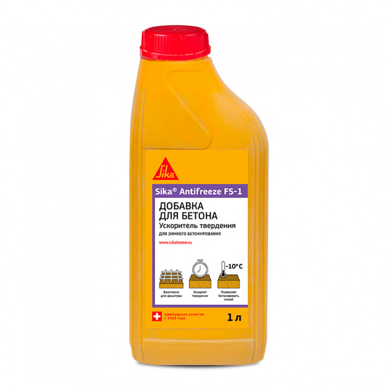 Ускоритель твердения с противоморозным эффектом Sika Antifreeze FS-1, канистра 1 л