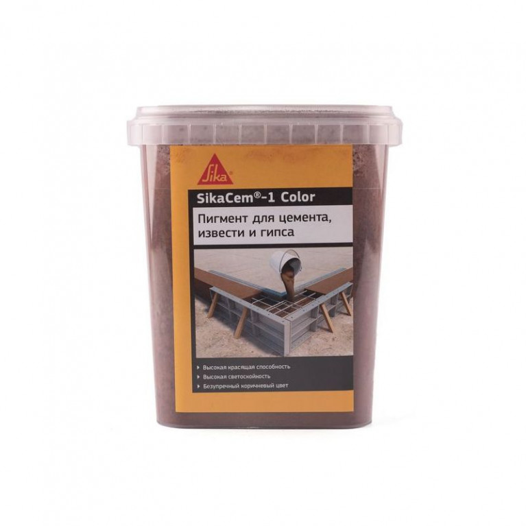 Пигмент для бетона и растворов SikaCem-1 Color, банка 1 кг коричневый