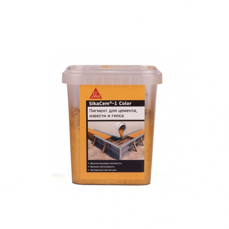 Пигмент для бетона и растворов SikaCem-1 Color, банка 0.5 кг желтый