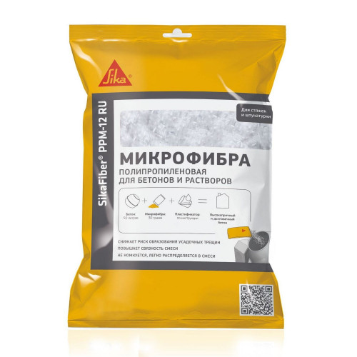 Полипропиленовая фибра для бетонов и растворов SikaFiber PPM-12 RU, мешок 5 кг