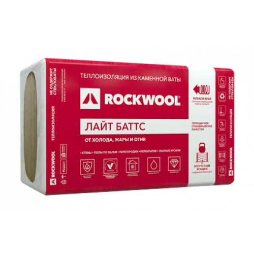 Утеплитель RockWool Лайт Баттс 1000х600х100 (5 шт/пач; 3м2; 0,3м3; 20 пач/пал)